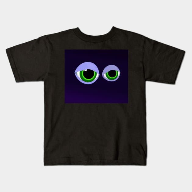 Green Eyes Kids T-Shirt by momomoma